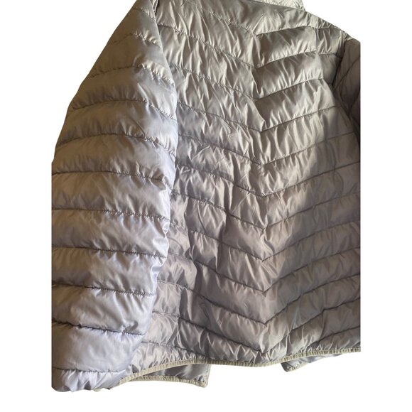 Big Chill Womens Light Gray Puffer Jacket 1X With Rose Gold Zippers & Hood - Picture 5 of 7